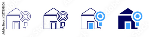 Residential property leasing icon in 4 different styles. Thin Line, Line, Bold Line, Duotone. Duotone style. Editable stroke