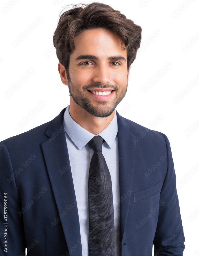 Portrait of only one Man. White Background. Portrait of only one Man. White Background.
