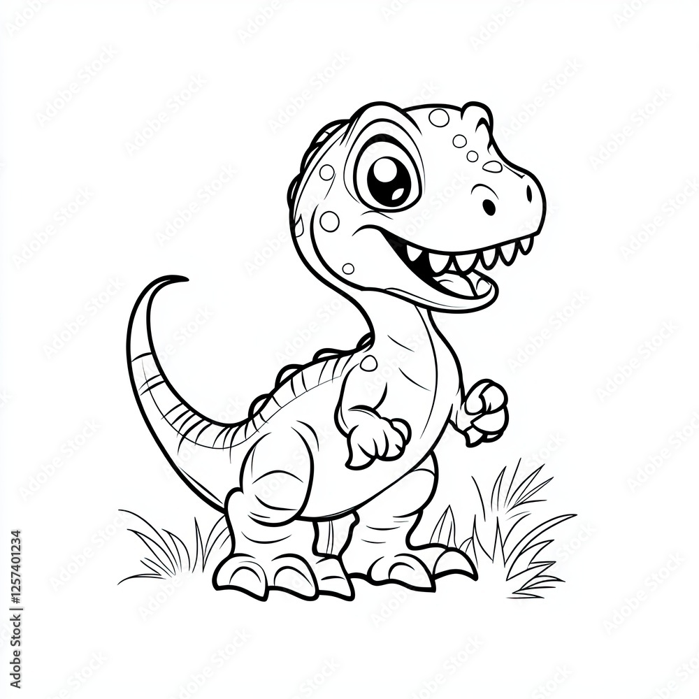 Naklejka premium Dinosaur Fun Shapes Simple Coloring Book Pages for Kids