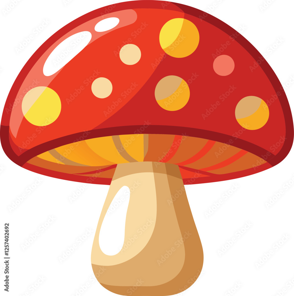 Mushroom vector art with a white background. Mushroom flat design vector illustration isolated on white background Mushroom vector art with a white background. Mushroom flat design vector illustration isolated on white background