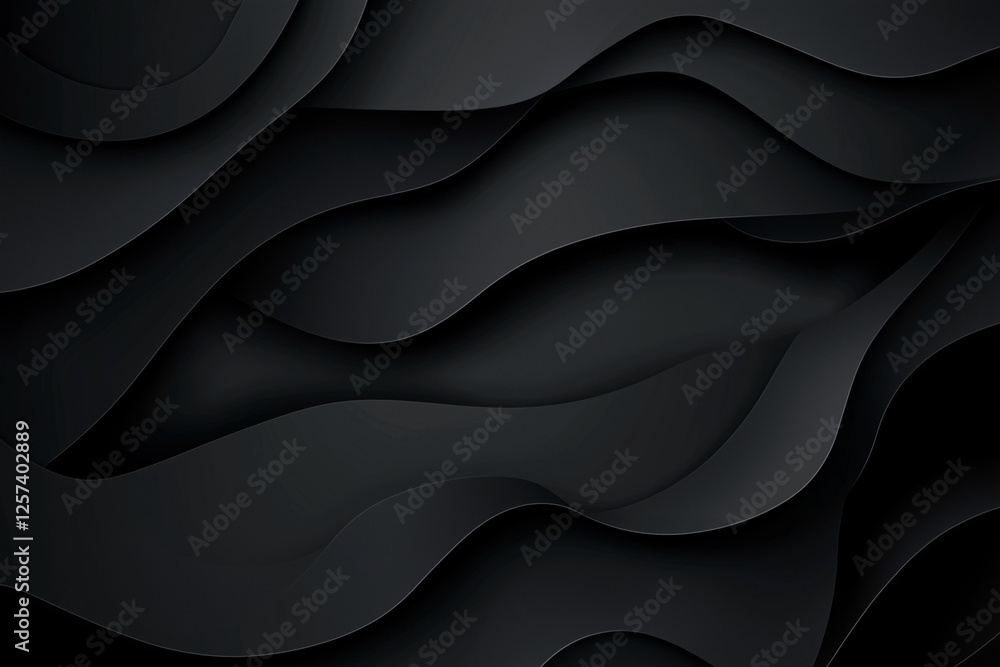 Fototapeta premium black wave pattern. The image is abstract and has a moody, mysterious feel to it. 
