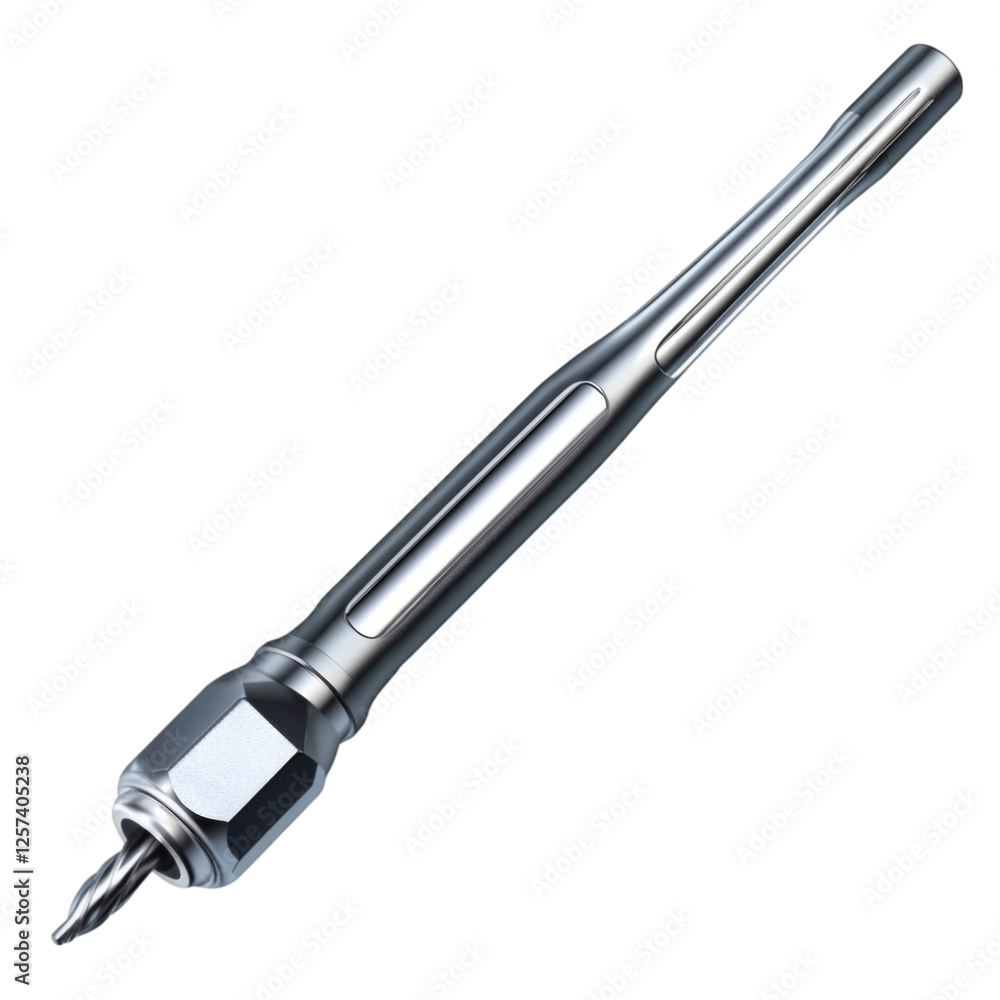 realistic high-quality isolated object of a flat-head screwdriver with a sturdy grip, chrome-plated shaft, essential hand tool for repairs, on a white background, no object touching frame edges realistic high-quality isolated object of a flat-head screwdriver with a sturdy grip, chrome-plated shaft, essential hand tool for repairs, on a white background, no object touching frame edges