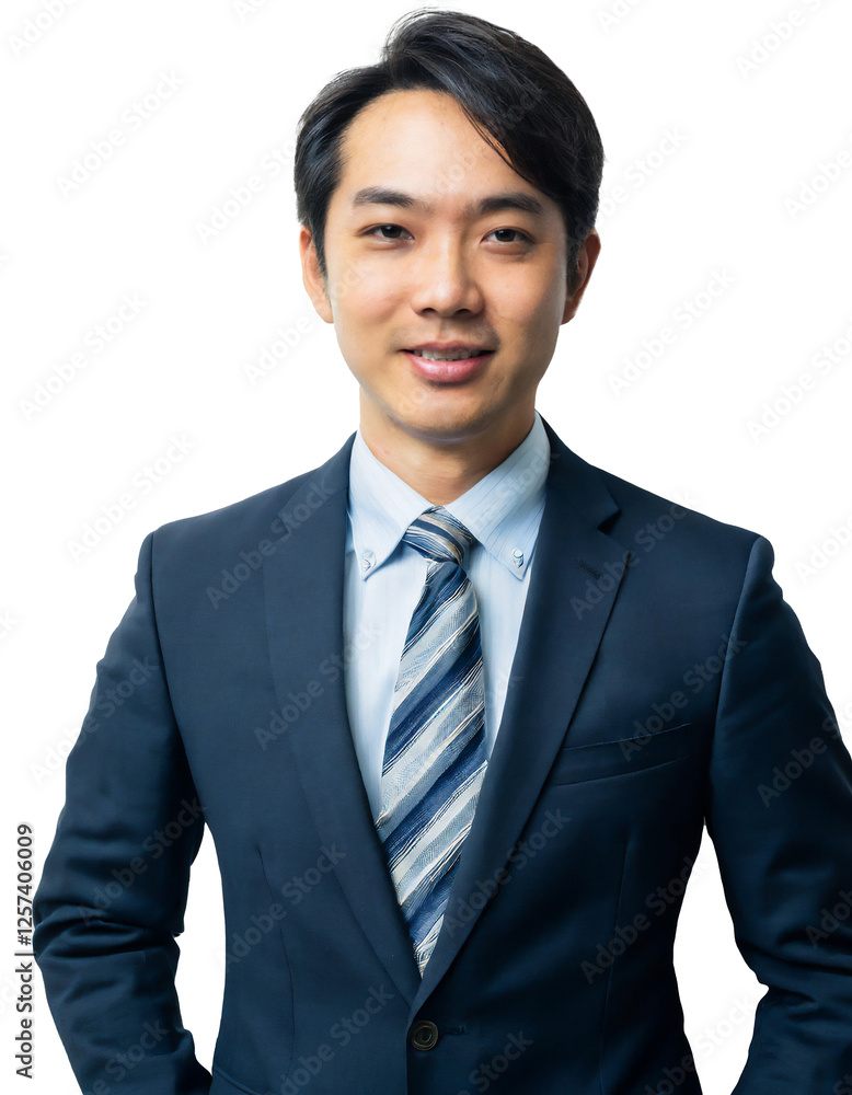 Portrait of only one Man. White Background. Portrait of only one Man. White Background.