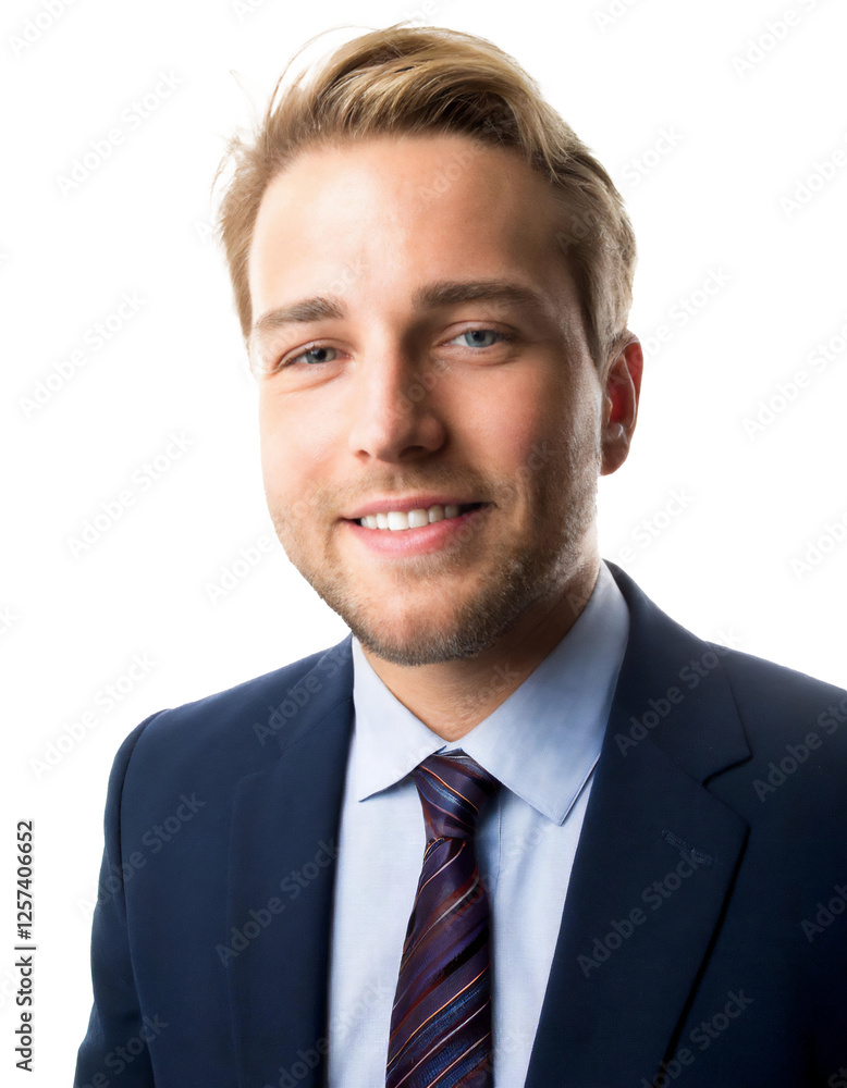 Portrait of only one Man. White Background. Portrait of only one Man. White Background.