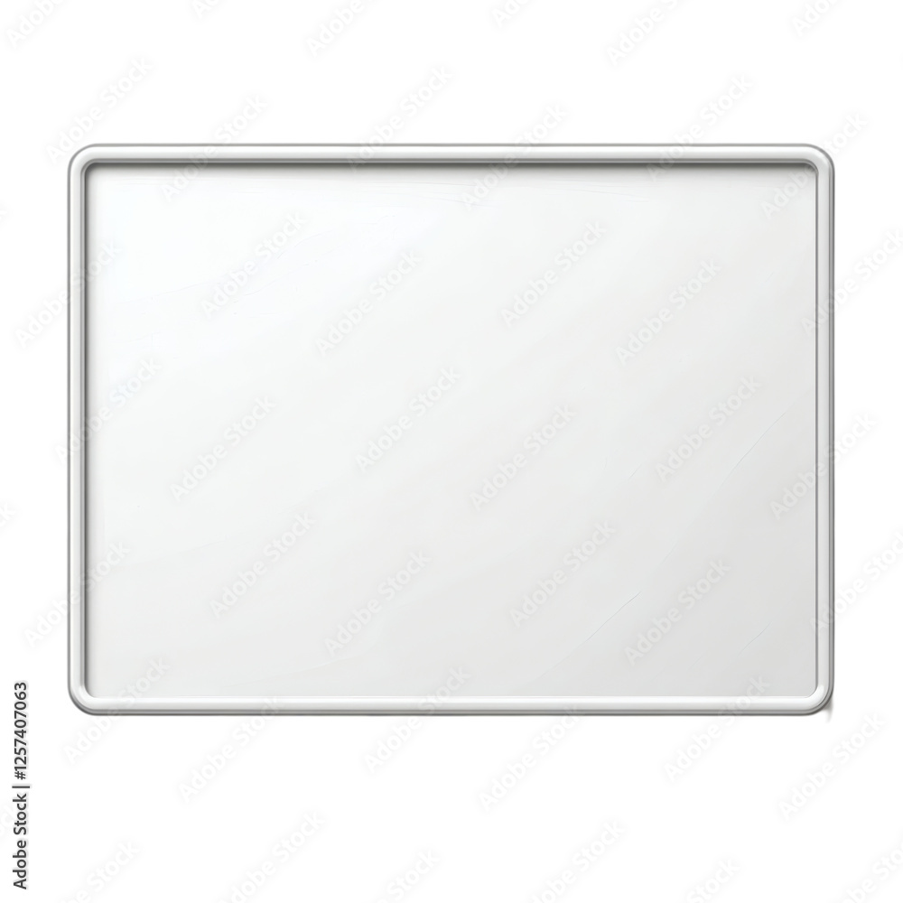 realistic high-quality isolated object of a mini whiteboard with a smooth glossy surface, compact size for classroom or office use, simple and clean design, on a white background, no object touching realistic high-quality isolated object of a mini whiteboard with a smooth glossy surface, compact size for classroom or office use, simple and clean design, on a white background, no object touching