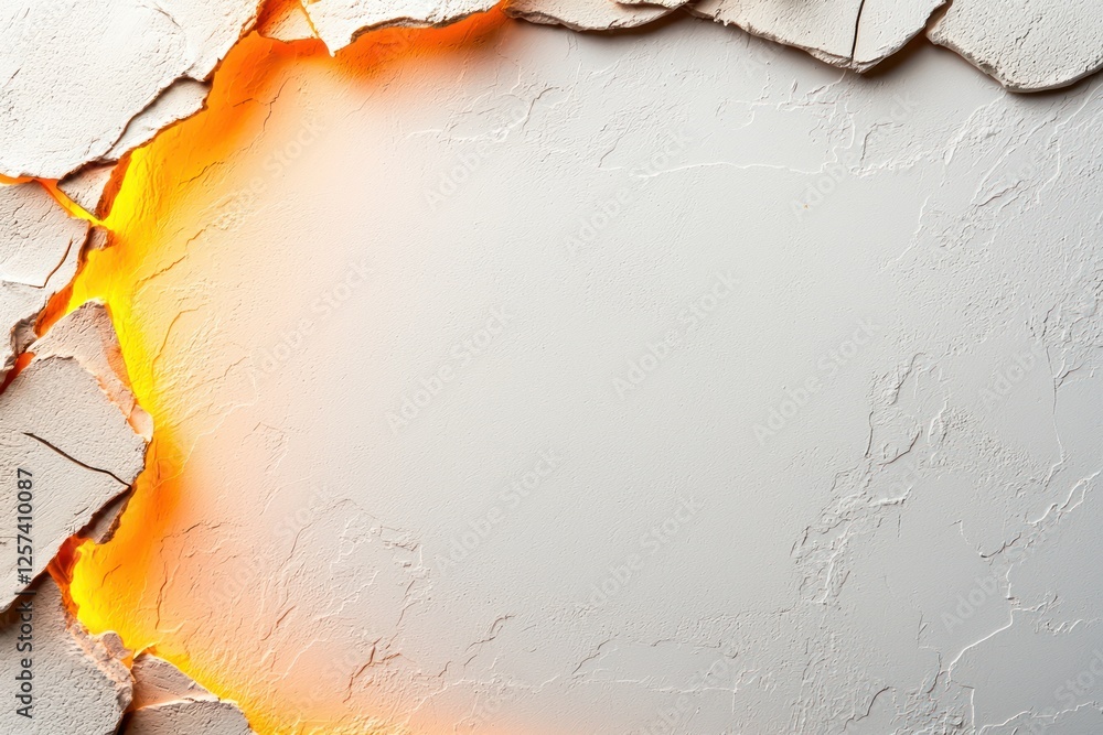 Fototapeta premium Textured Wall with Cracked Plaster and Warm Glow, Creative Background for Design Projects