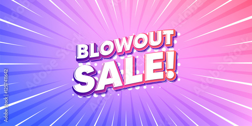 Blowout sale sun rays gradient banner. Light burst background. Blowout sale tag. Special offer price sign. Advertising discounts symbol. Gradient sun rays. Sunburst light. Vector