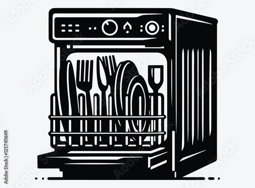 Dishwasher Silhouette Vector Unique Designs
