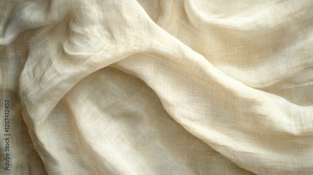 Textured Beige Linen Fabric: A Close-Up Textured Beige Linen Fabric: A Close-Up