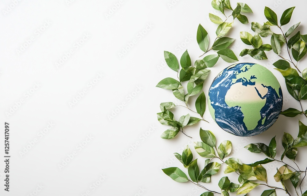Globe Surrounded by Green Leaves: A Symbol of Environmental Conservation and Sustainability Practices for a Greener Future. Globe Surrounded by Green Leaves: A Symbol of Environmental Conservation and Sustainability Practices for a Greener Future.
