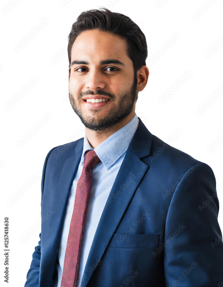 Portrait of only one Man. White Background. Portrait of only one Man. White Background.