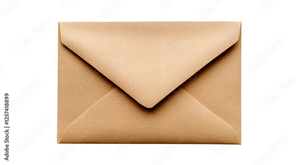 Brown Envelope, Isolated on White Background Brown Envelope, Isolated on White Background