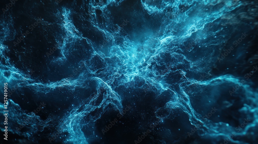 Abstract blue energy swirls, cosmic nebula, glowing plasma. Abstract blue energy swirls, cosmic nebula, glowing plasma.
