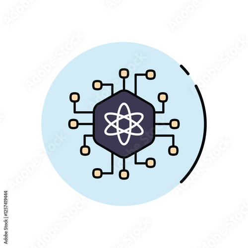 Quantum computing vector icon