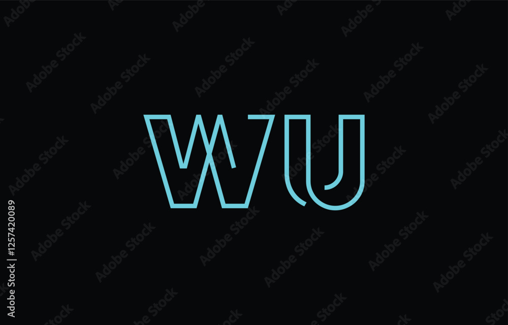 Illustration of creative typography featuring stylized letters W and U with a minimal blue color theme, suitable for branding and graphic design inspiration. Illustration of creative typography featuring stylized letters W and U with a minimal blue color theme, suitable for branding and graphic design inspiration.