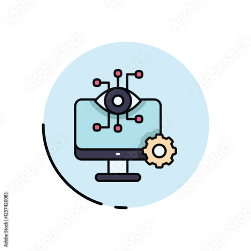 Computer vision vector icon