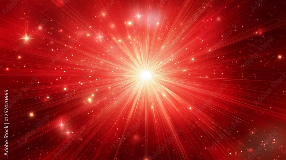 Naklejka premium a bright light in the center of a red background
