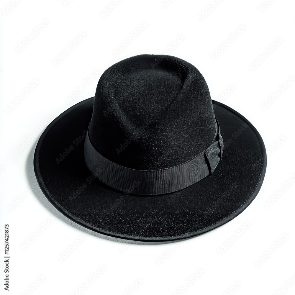 Black fedora hat, studio shot, white background, fashion (1) Black fedora hat, studio shot, white background, fashion (1)