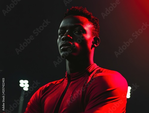 Wallpaper Mural Captivating athlete exuding confidence in dramatic lighting during a twilight training session Torontodigital.ca