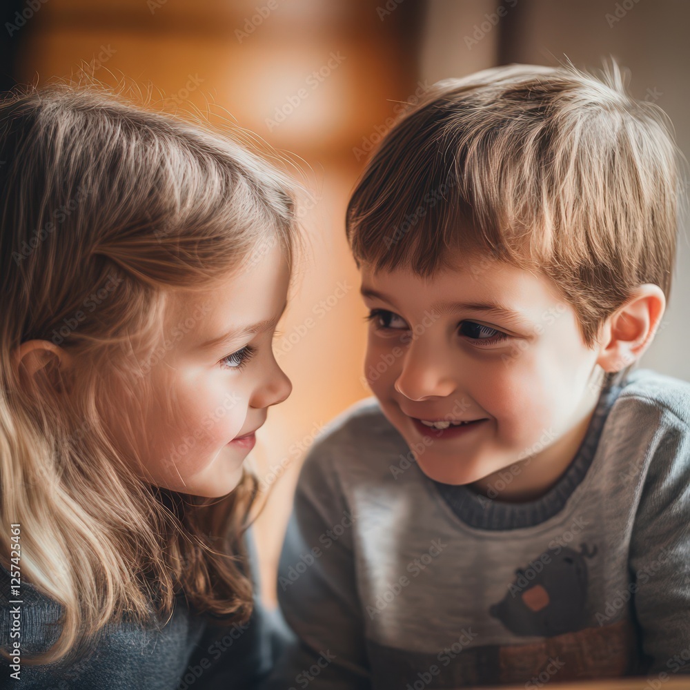 Joyful moments between two young friends during a cozy afternoon indoors Joyful moments between two young friends during a cozy afternoon indoors