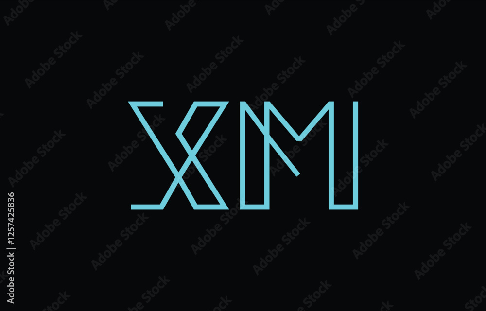 Illustration of creative typography featuring stylized letters X and M with a minimal blue color theme, suitable for branding and graphic design inspiration. Illustration of creative typography featuring stylized letters X and M with a minimal blue color theme, suitable for branding and graphic design inspiration.