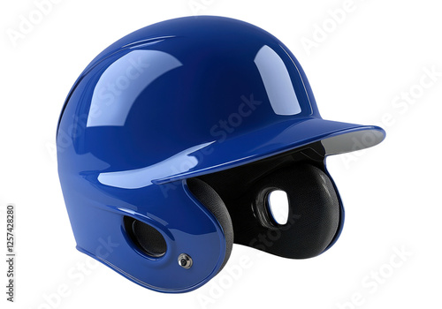Blue baseball helmet.