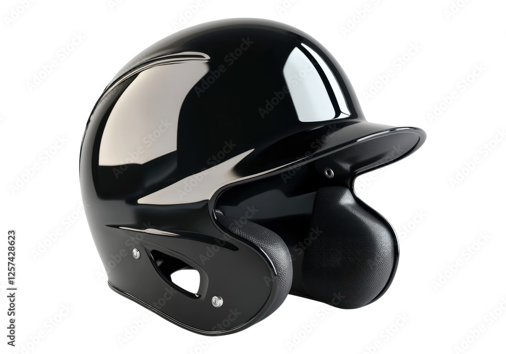 Black baseball helmet.