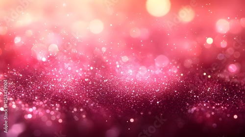 Beautiful red glitter and bokeh light background with glowing sparkles, evoking a festive and celebratory atmosphere