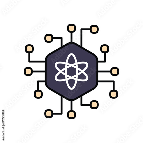 Quantum computing vector icon