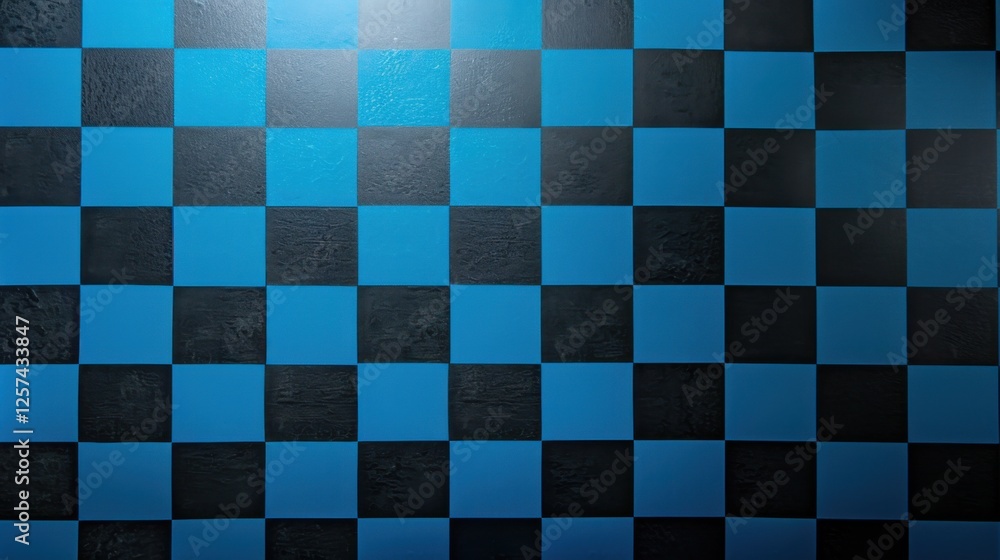 Blue background with checkered pattern for design, banner template. White space in the center of the page for text. Modern minimalist wallpaper with copy space. Blue background with checkered pattern for design, banner template. White space in the center of the page for text. Modern minimalist wallpaper with copy space.