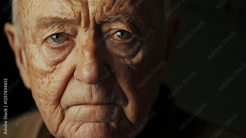 Close-up portrait of an elderly man with deep wrinkles and expressive eyes, conveying wisdom and experience Close-up portrait of an elderly man with deep wrinkles and expressive eyes, conveying wisdom and experience