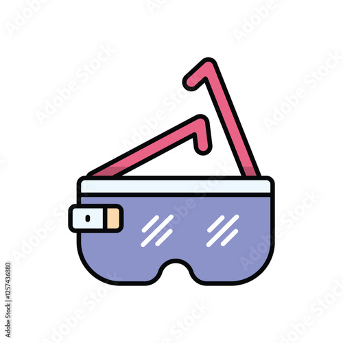 Augmented reality glasses vector icon