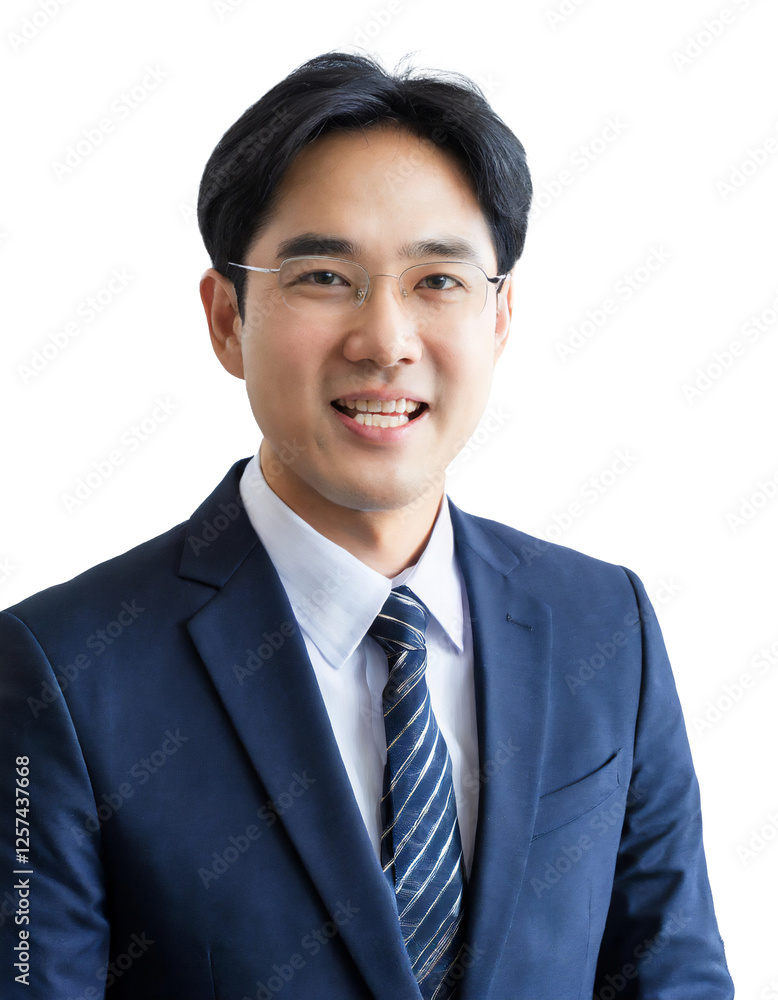 Portrait of only one Man. White Background. Portrait of only one Man. White Background.