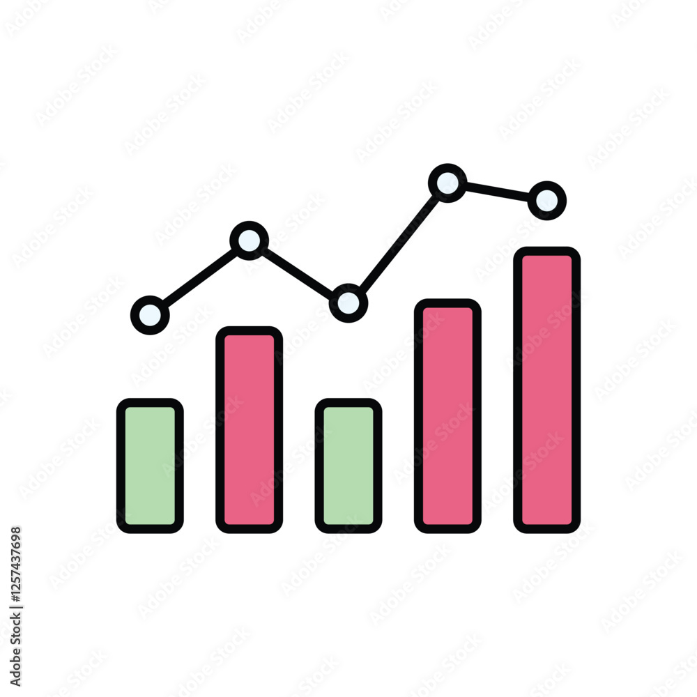 Financial AI graph vector icon Financial AI graph vector icon