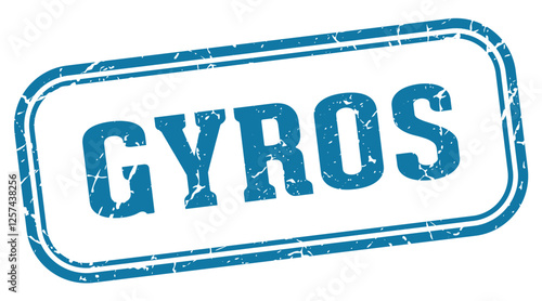 gyros stamp. gyros rectangular stamp on white background
