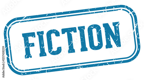 fiction stamp. fiction rectangular stamp on white background