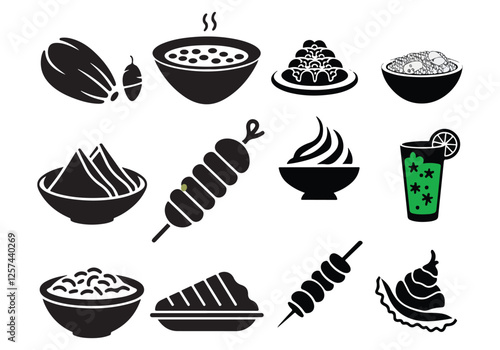 Culinary Vector Pack Delicious Dishes, Bowls, and Fruits for Food Projects