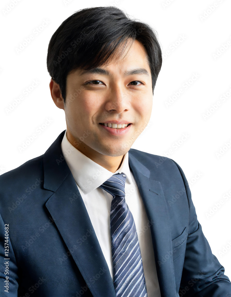 Portrait of only one Man. White Background. Portrait of only one Man. White Background.