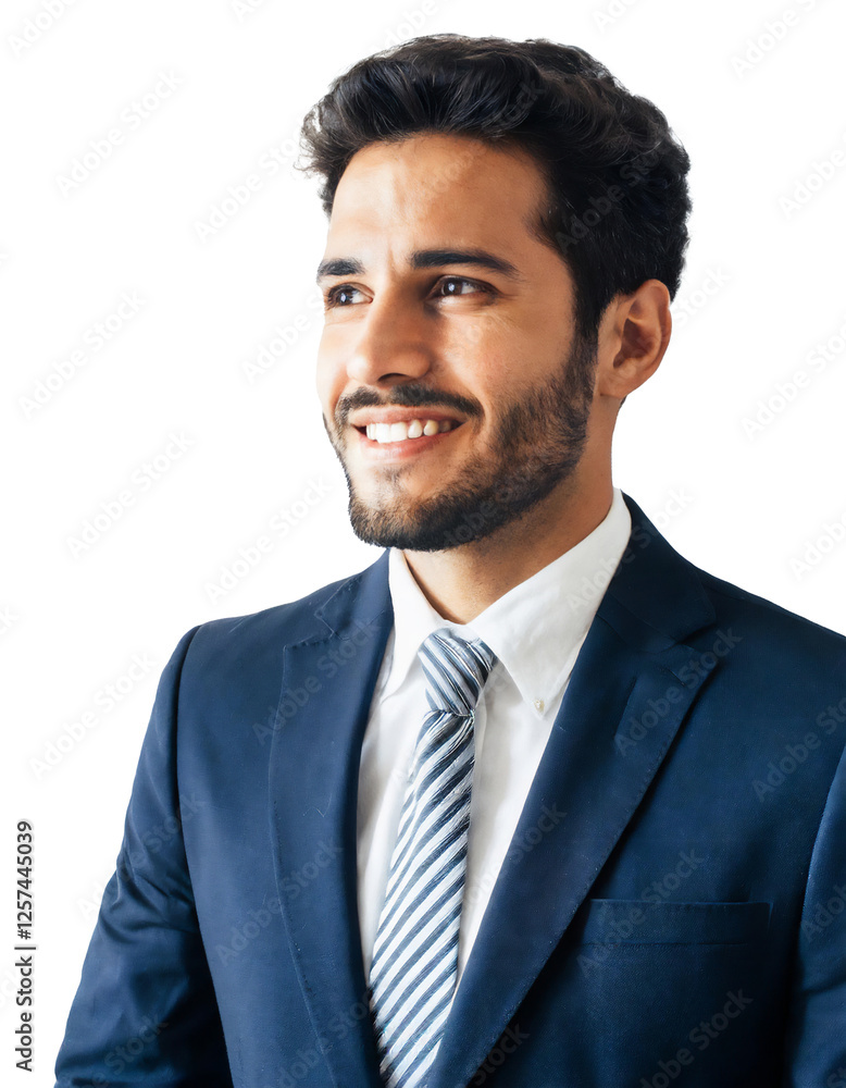 Portrait of only one Man. White Background. Portrait of only one Man. White Background.