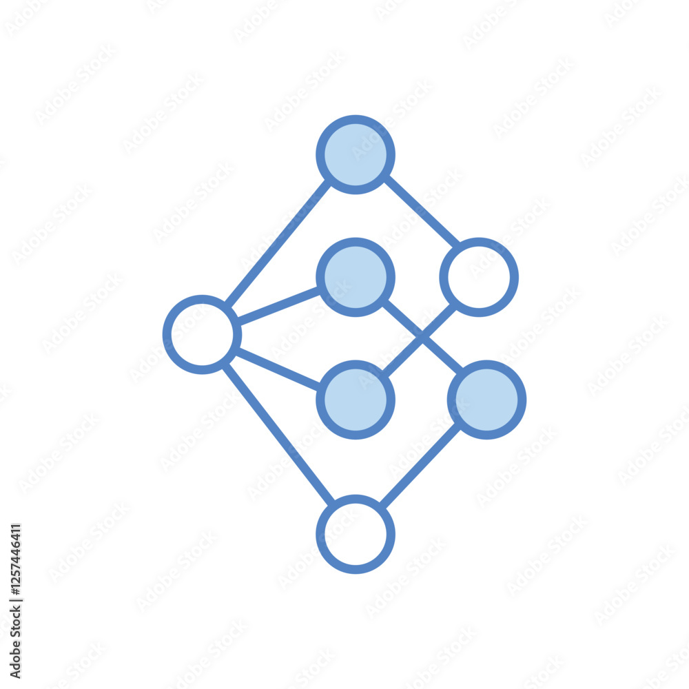 Artificial neural network vector icon Artificial neural network vector icon