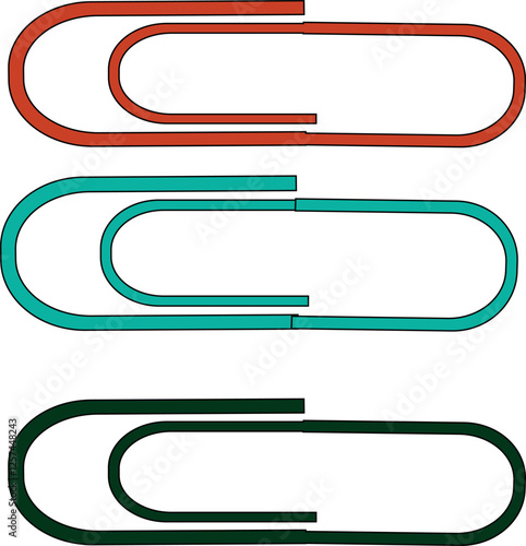 set of colored paper clips