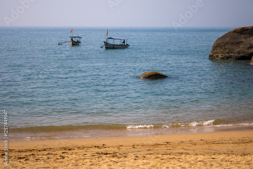 Coast of Butterfly Beach in Goa, India photo