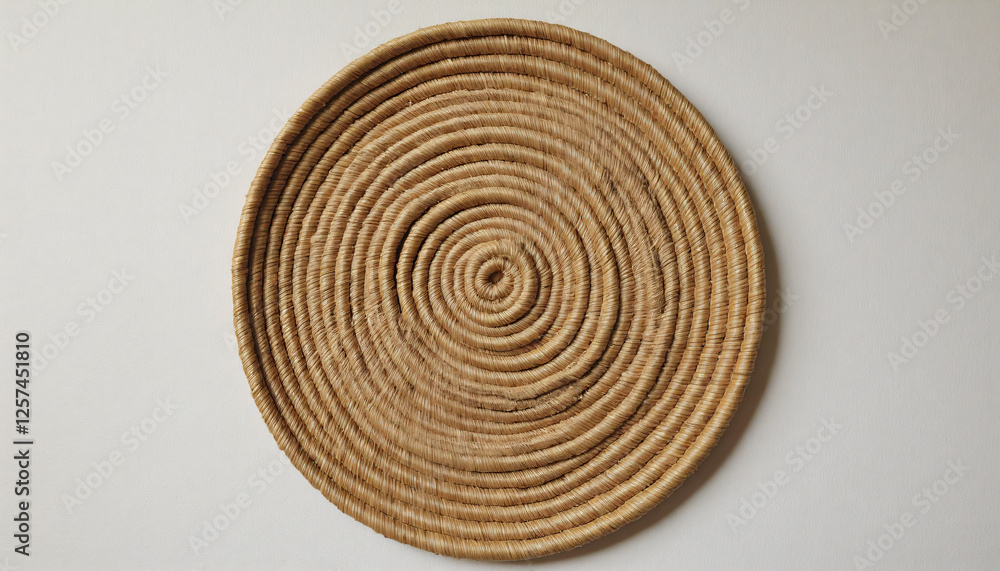 Fototapeta premium a woven basket on a white wall