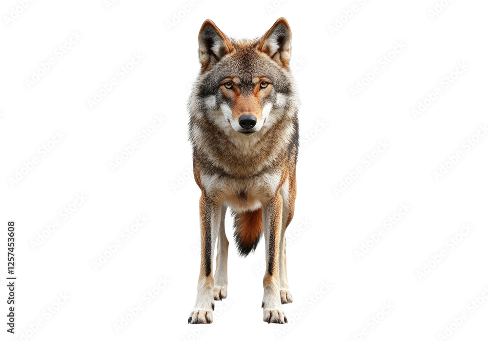 Obraz premium Standing red wolf.