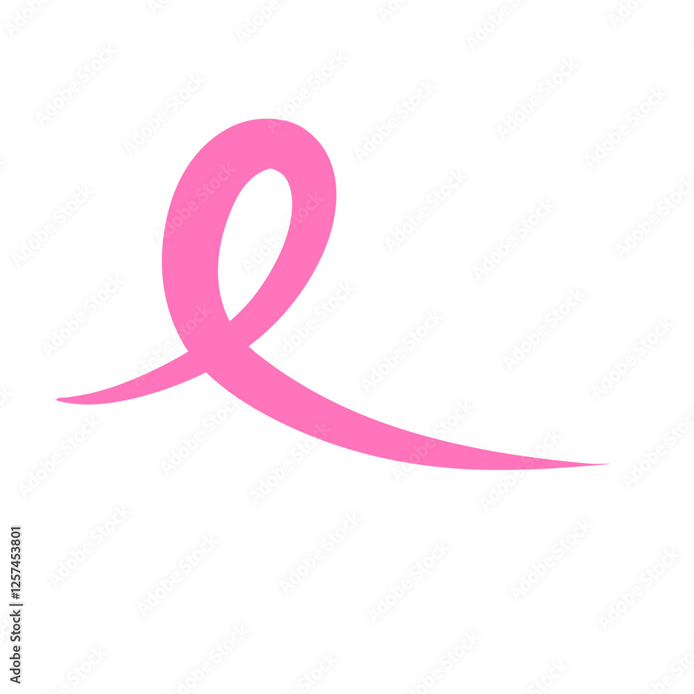 Pink ribbon design . Line art style. Breast Cancer Awareness Month Vector illustration. Pink ribbon design . Line art style. Breast Cancer Awareness Month Vector illustration.
