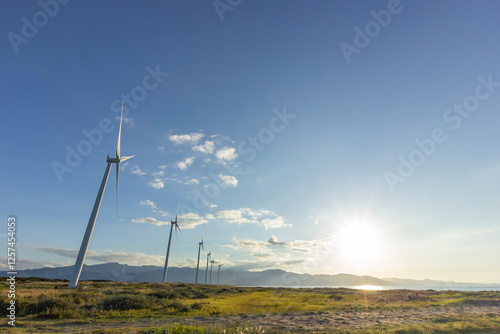 石狩浜、風力発電塔