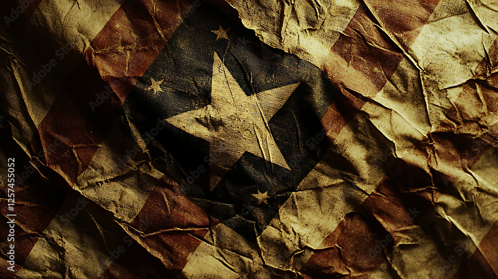 Crumpled Patriotic Star Flag Texture Background Crumpled Patriotic Star Flag Texture Background