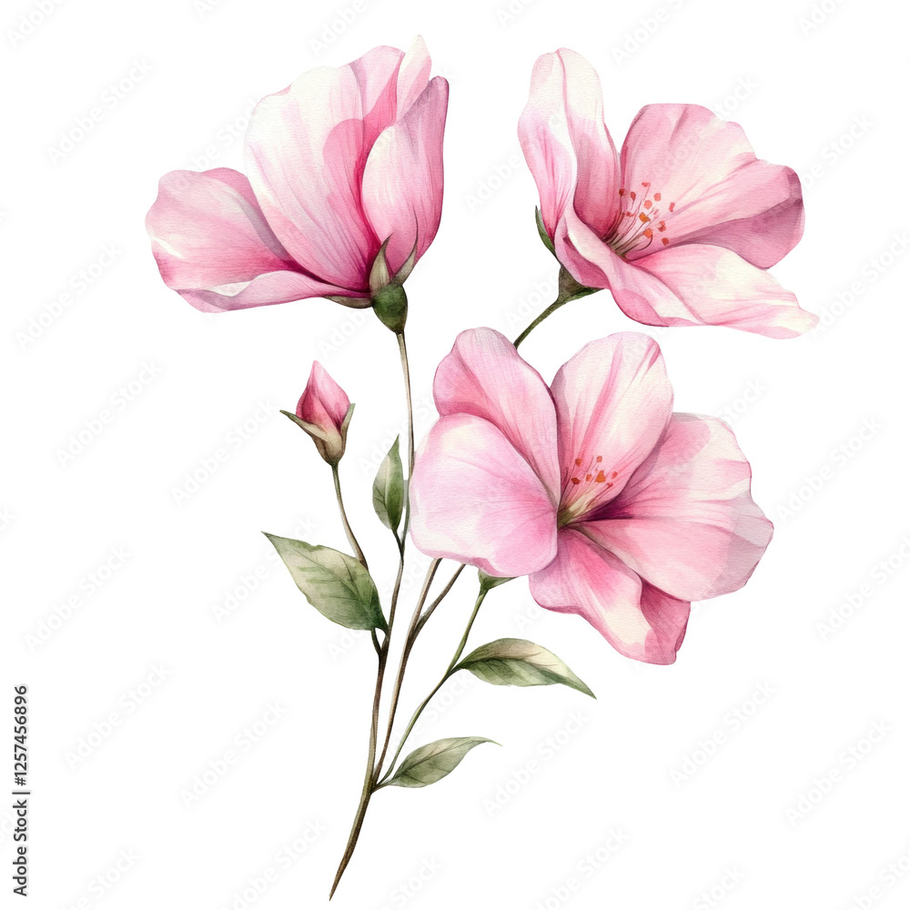 Watercolor pink lily flowers on Transparent PNG Watercolor pink lily flowers on Transparent PNG