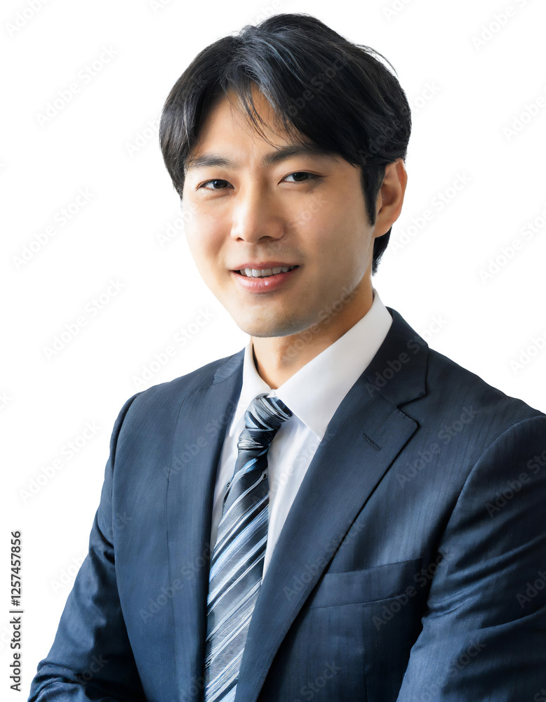 Portrait of only one Man. White Background. Portrait of only one Man. White Background.