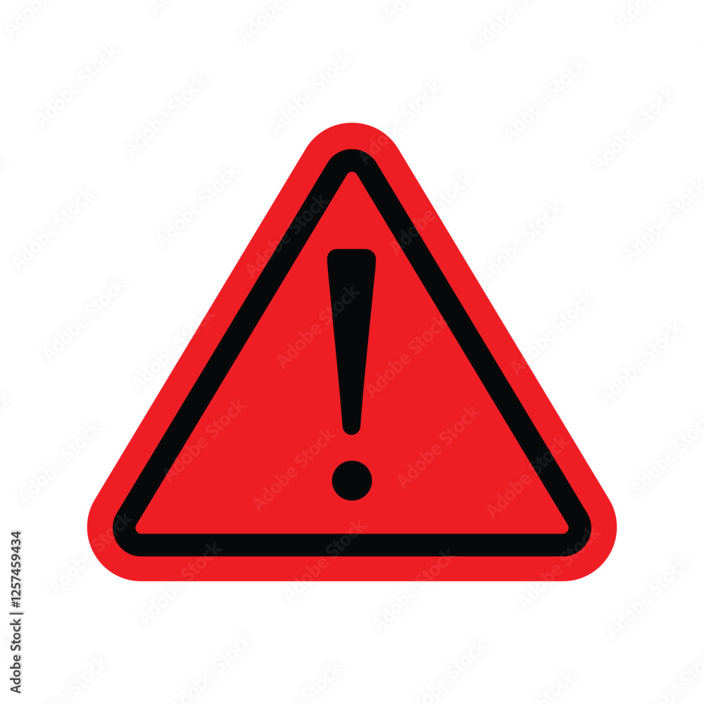 Warning Symbol vector. Red Triangular Warning or Attention Sign. Safety Notice Sign. Risk sign. Warning Symbol vector. Red Triangular Warning or Attention Sign. Safety Notice Sign. Risk sign.